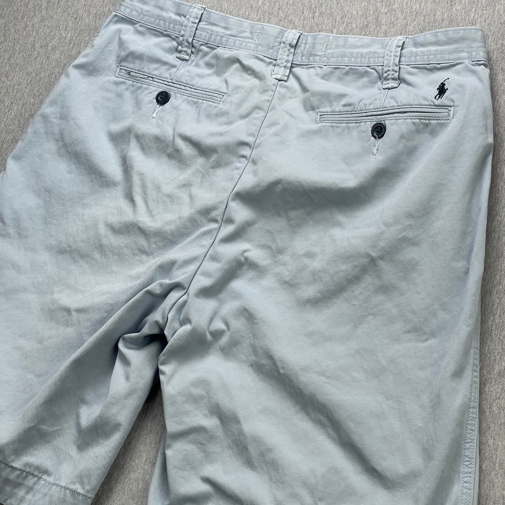 Polo Ralph Lauren Chino Shorts Mens 33 Relaxed Fit Light Blue Cotton EUC